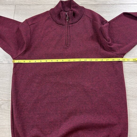 Robert Graham Burgundy 1/4 Zip Pullover Sweater - Picture 7 of 8